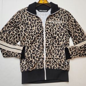 PALM ANGELS Leapard Print Track Jacket XS Yellow Beige Black Men's Jacket Logo
